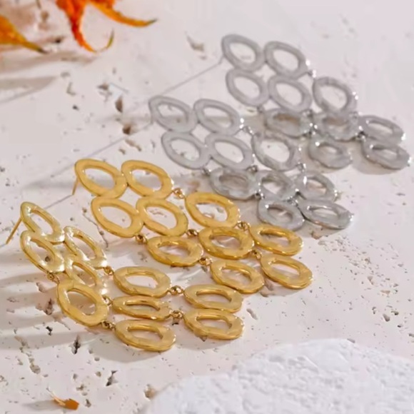 Anthropologie Gold Statement Earrings - Picture 5 of 6